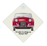 Triumph TR2 1953-55 (wire wheels) Car Window Hanging Sign